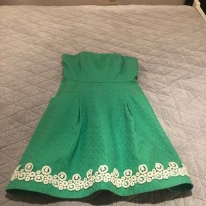 Green Lace Accent Dress